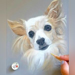 Handmade pet portrait, perfect gift for pet lovers